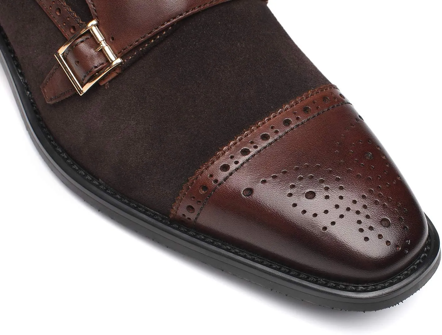 Mens Leather Double Monk Strap Loafer