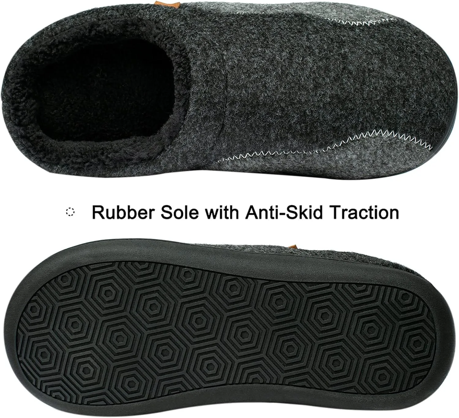 Mens Moccasin Slippers Cozy Memory Foam Fuzzy Plush Lined Slip on Adjustable Tongue House Shoes Indoor Outdoor