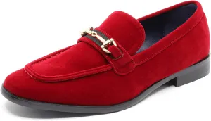 Men's Vintage Velvet Designer Classic Dress Tuxedo Loafers Slip On Shoes Arthur-01