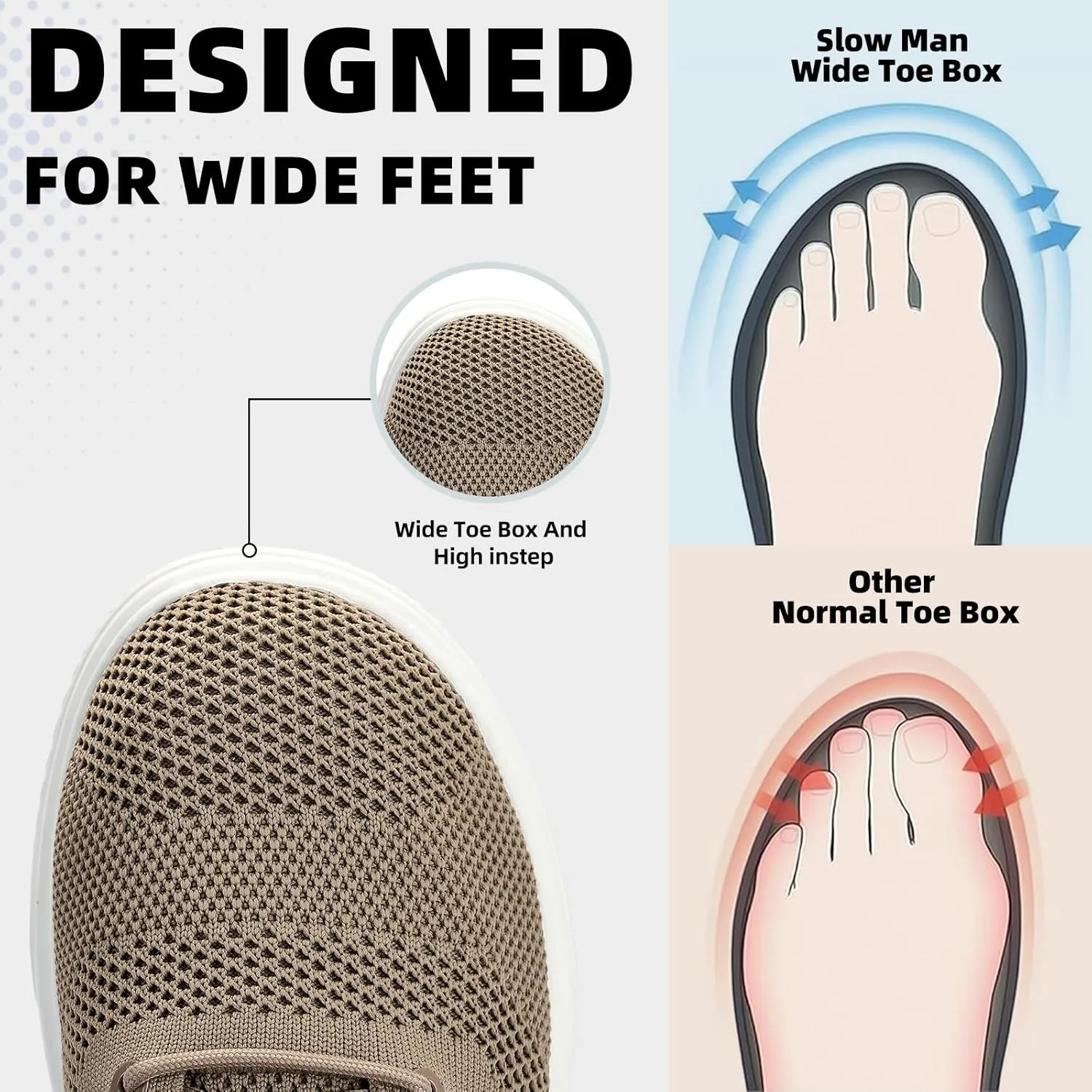 Men's Wide Toe Box Sneaker Casual Business Shoes | Breathable, Slip-Resistant, and Long-Lasting | Perfect for Office or Casual Wear | All-Day Comfort