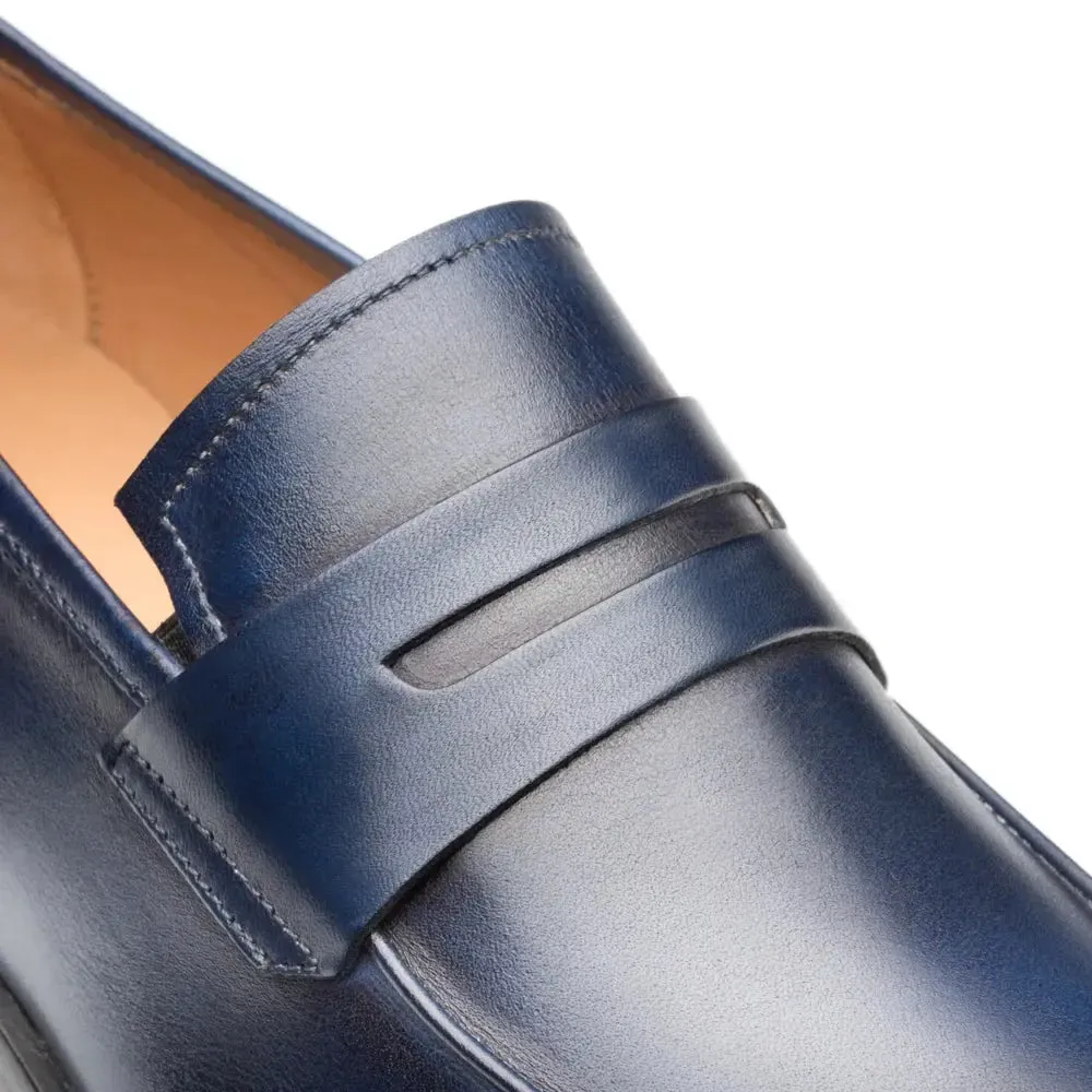 Mezlan Calfskin E20243 Navy Genuine Penny Loafers