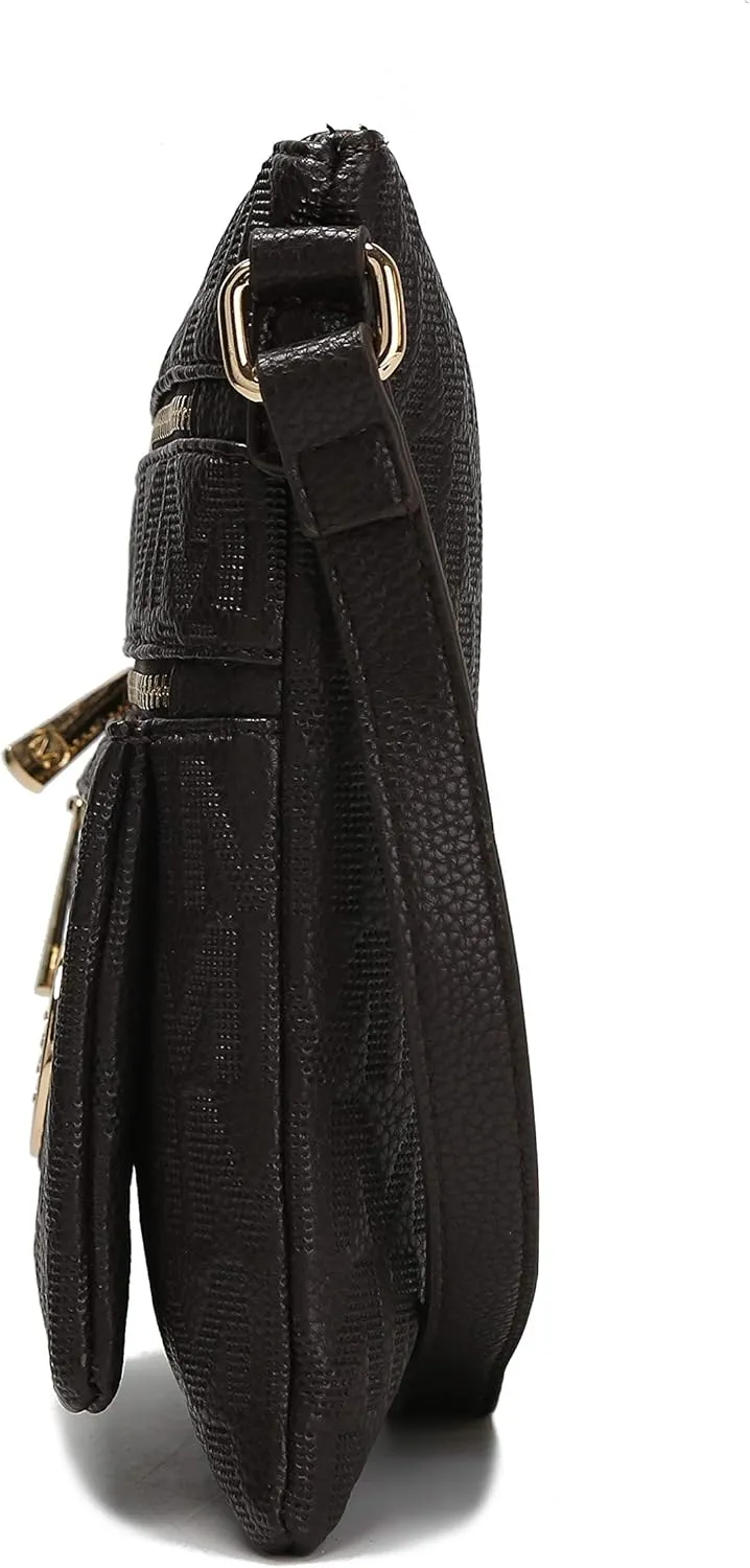 Mia K Women's Crossbody Handbag, PU Leather Adjustable Strap, Side Crossover Bag, Shoulder Bag