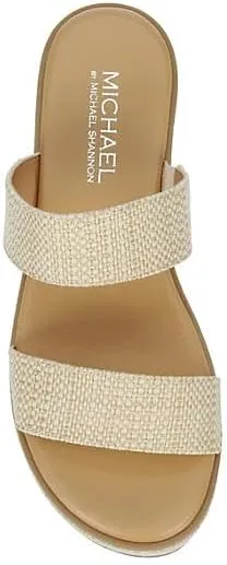 Michael By Michael Shannon Pierre - Women's Platform Open Toe Two Band Slip-On Slide Sandals