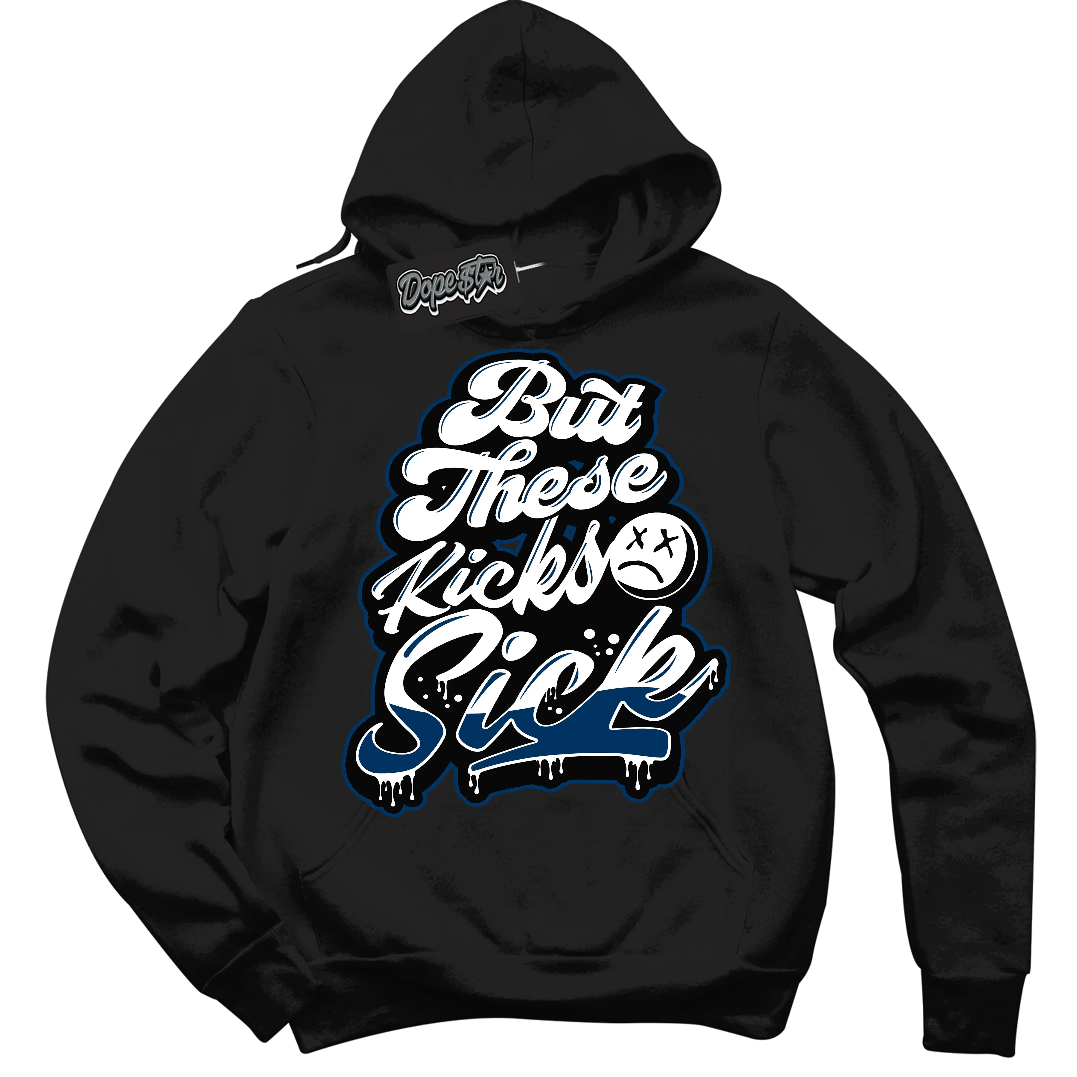 Midnight Navy 1s Sneaker Hoodie Kick Sick Graphic