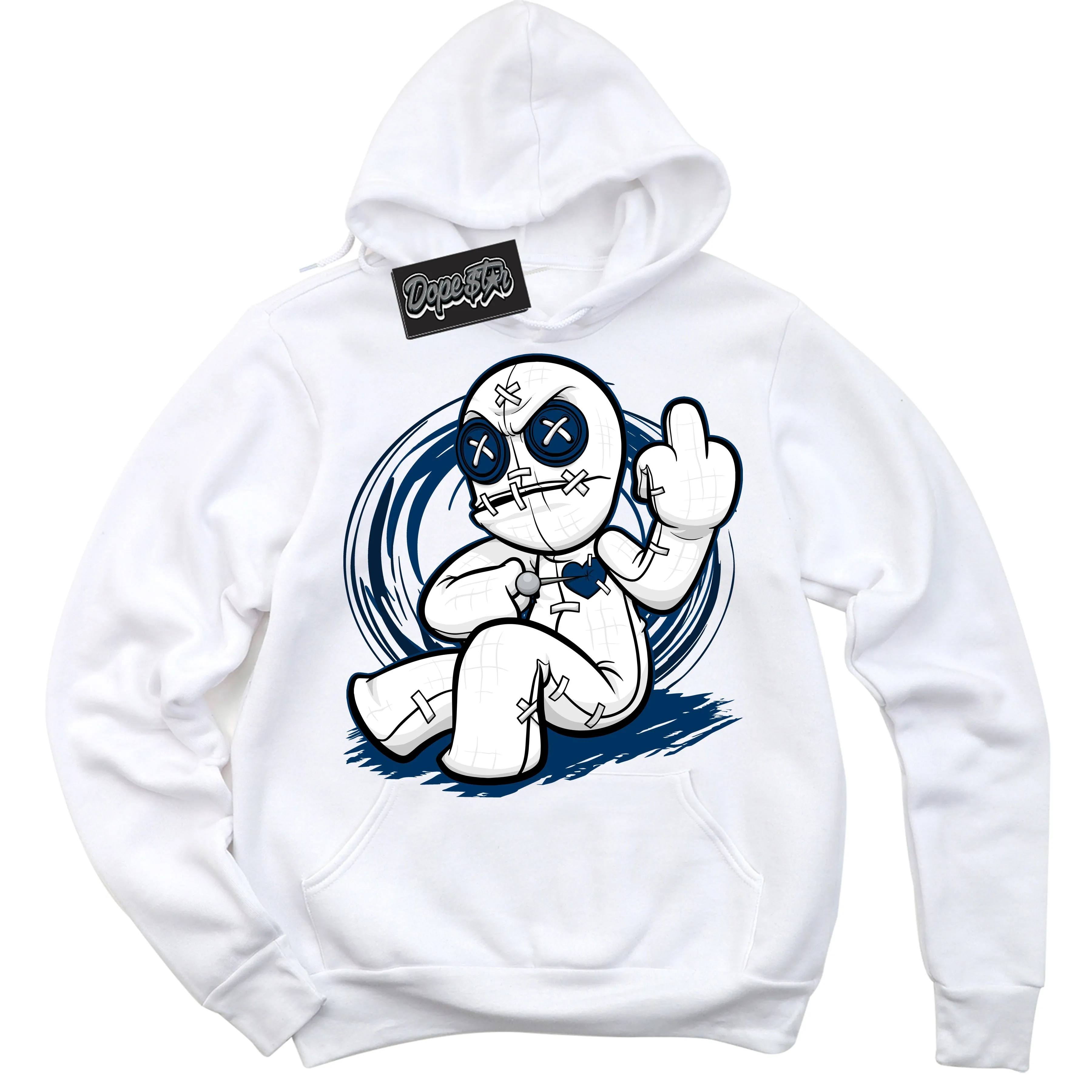 Midnight Navy 1s Sneaker Hoodie Voodoo Doll Graphic