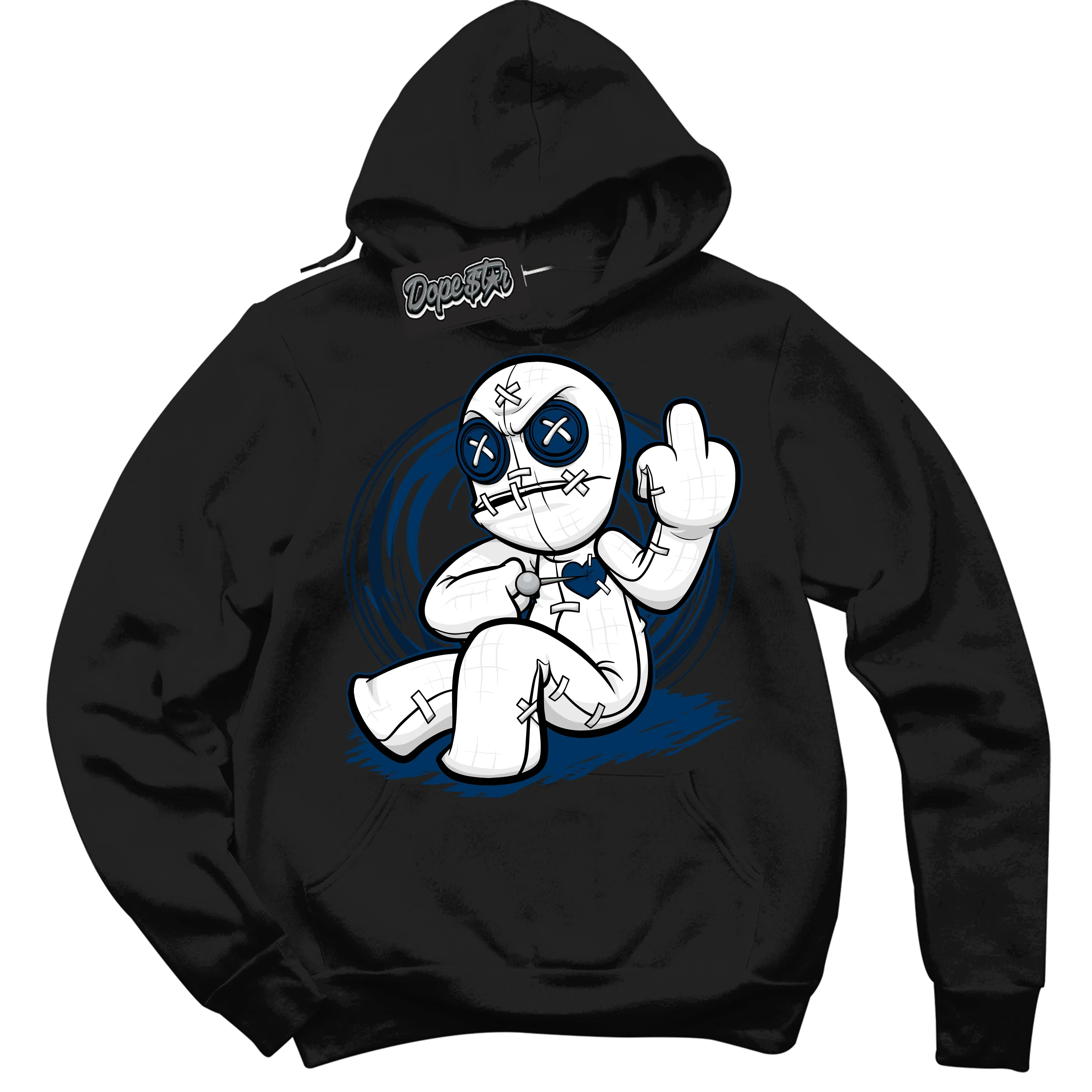 Midnight Navy 1s Sneaker Hoodie Voodoo Doll Graphic