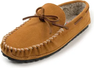 Minnetonka Mens Casey Slipper, Cinnamon, Size 12 Double Wide