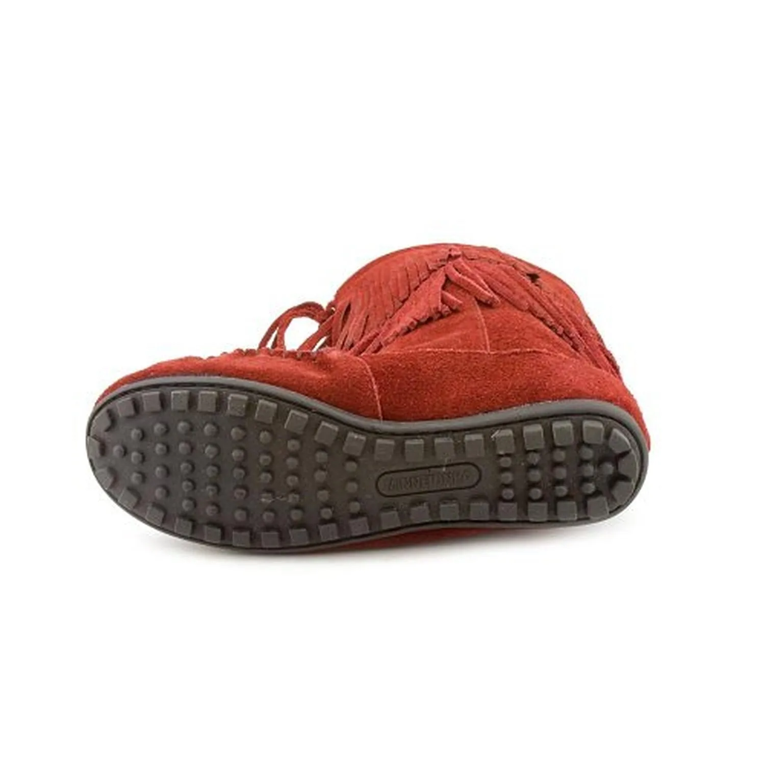 Minnetonka Moccasin Women's Dallas Double Fringe Bootie (Wine, 6)