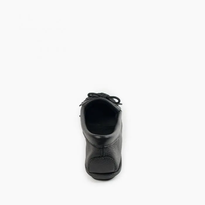 Minnetonka Women's Black Deerskin Kilty Shoe