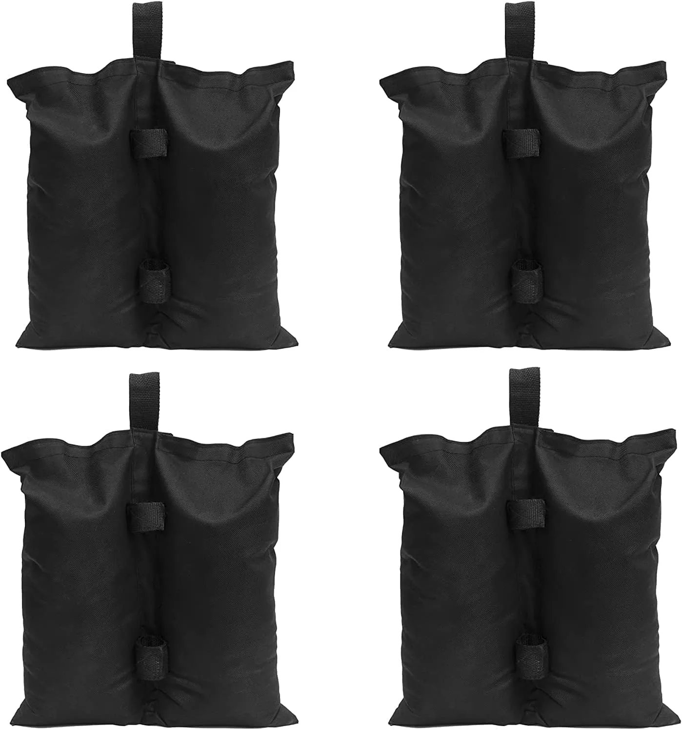 Misscat Weight Bags Sandbag for Pop up Canopy Tent, Patio Umbrella, Instant Outdoor Sun Shelter Canopy Legs, Heavy Duty Stability Weighted Feed Bag-4 Pcs/Pack Black