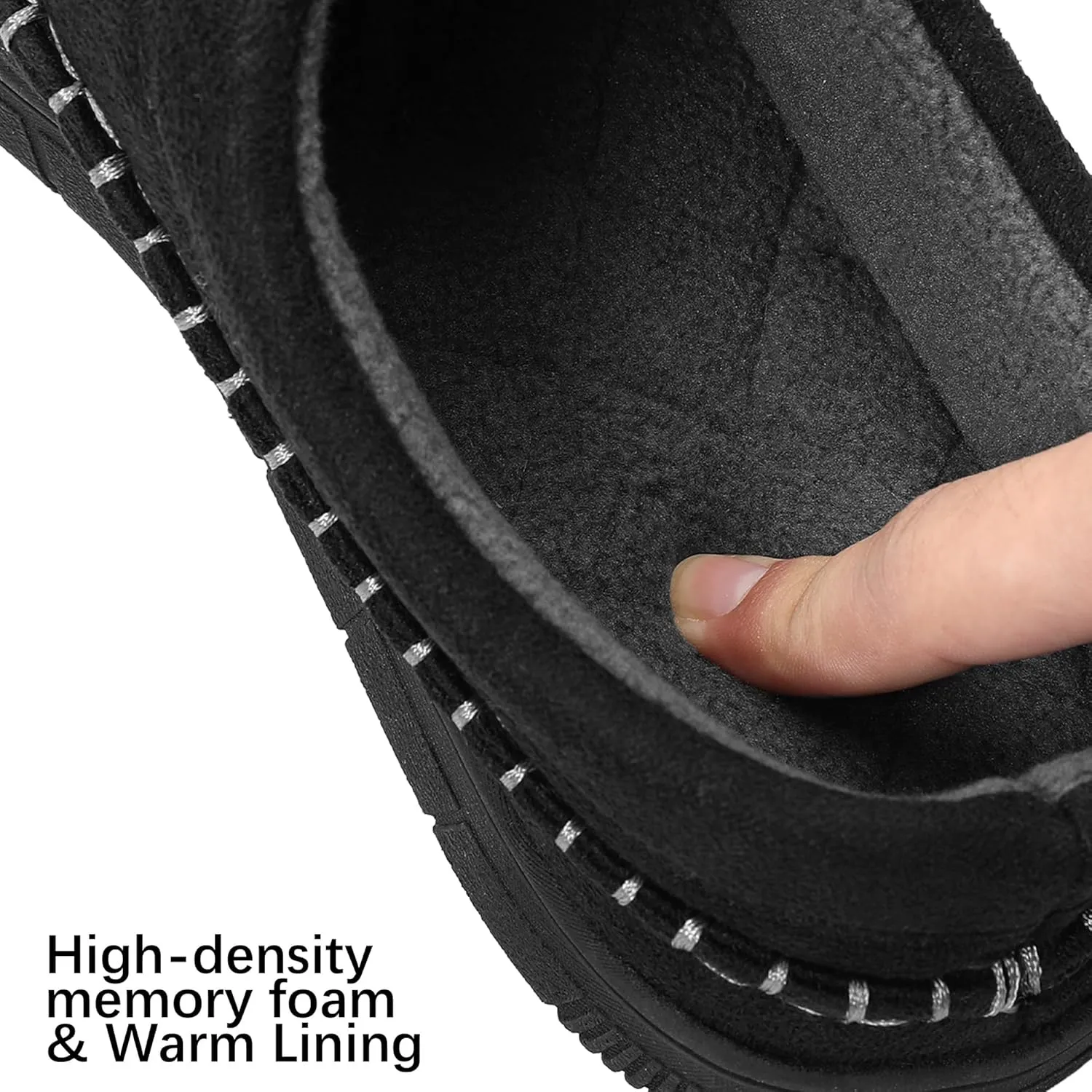MIXIN Mens Slippers Indoor Outdoor Memory Foam Warm Fuzzy Fluffy Comfy House Shoes Anti-Slip Moccasin Slippers