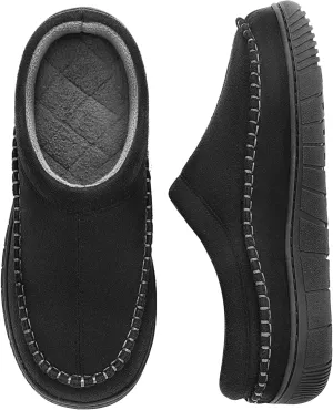 MIXIN Mens Slippers Indoor Outdoor Memory Foam Warm Fuzzy Fluffy Comfy House Shoes Anti-Slip Moccasin Slippers