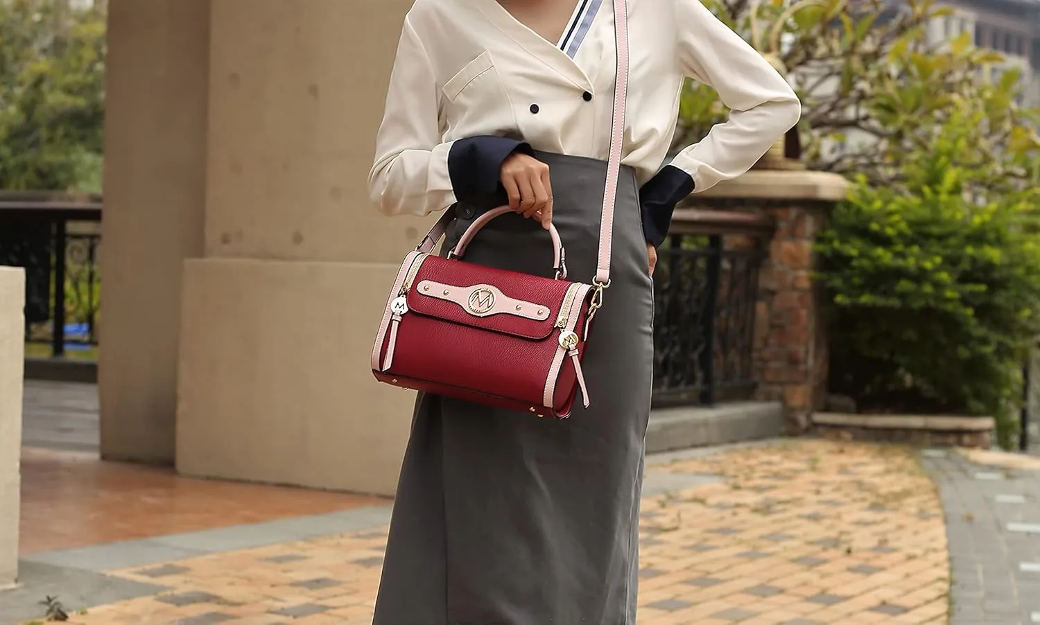 MKF Collection Crossbody Bag for Women, Vegan Leather Designer Shoulder Bag Purse Handbag By Mia K