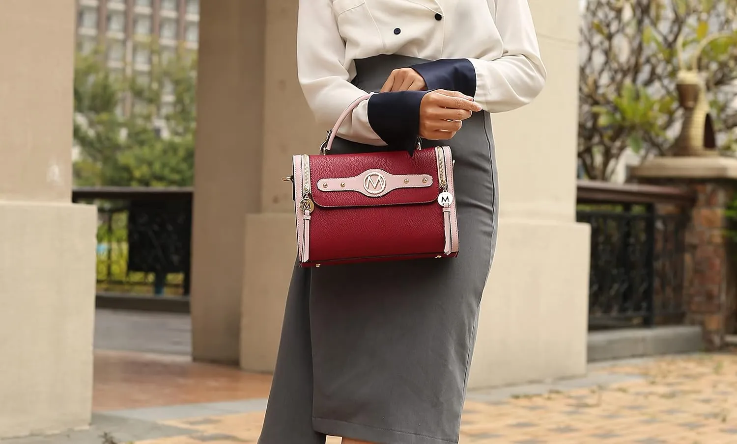 MKF Collection Crossbody Bag for Women, Vegan Leather Designer Shoulder Bag Purse Handbag By Mia K