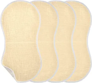 Moccasin Burp Cloths for Baby Boys Girls 4 Pack Burping Cloth, Burp Clothes, Newborn Towel, Milk Spit Up Rags,Burpy Cloth Moccasin