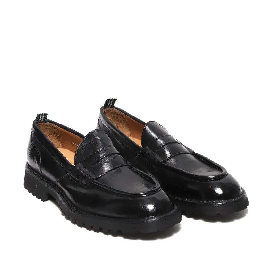 Moccasin In Soft Black Vegetable Tanned Leather