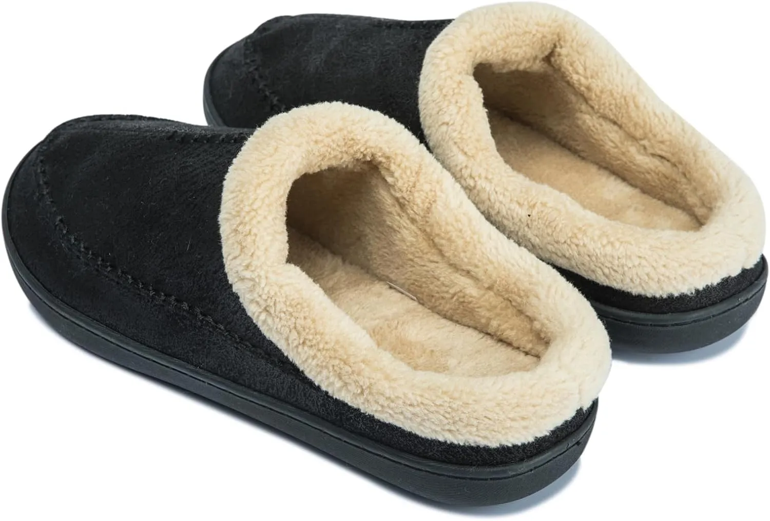 Moccasins for Men Memory Foam Slippers Men's House Shoes for Indoor Outdoor with Microsuede Fleece Fuzzy Lined