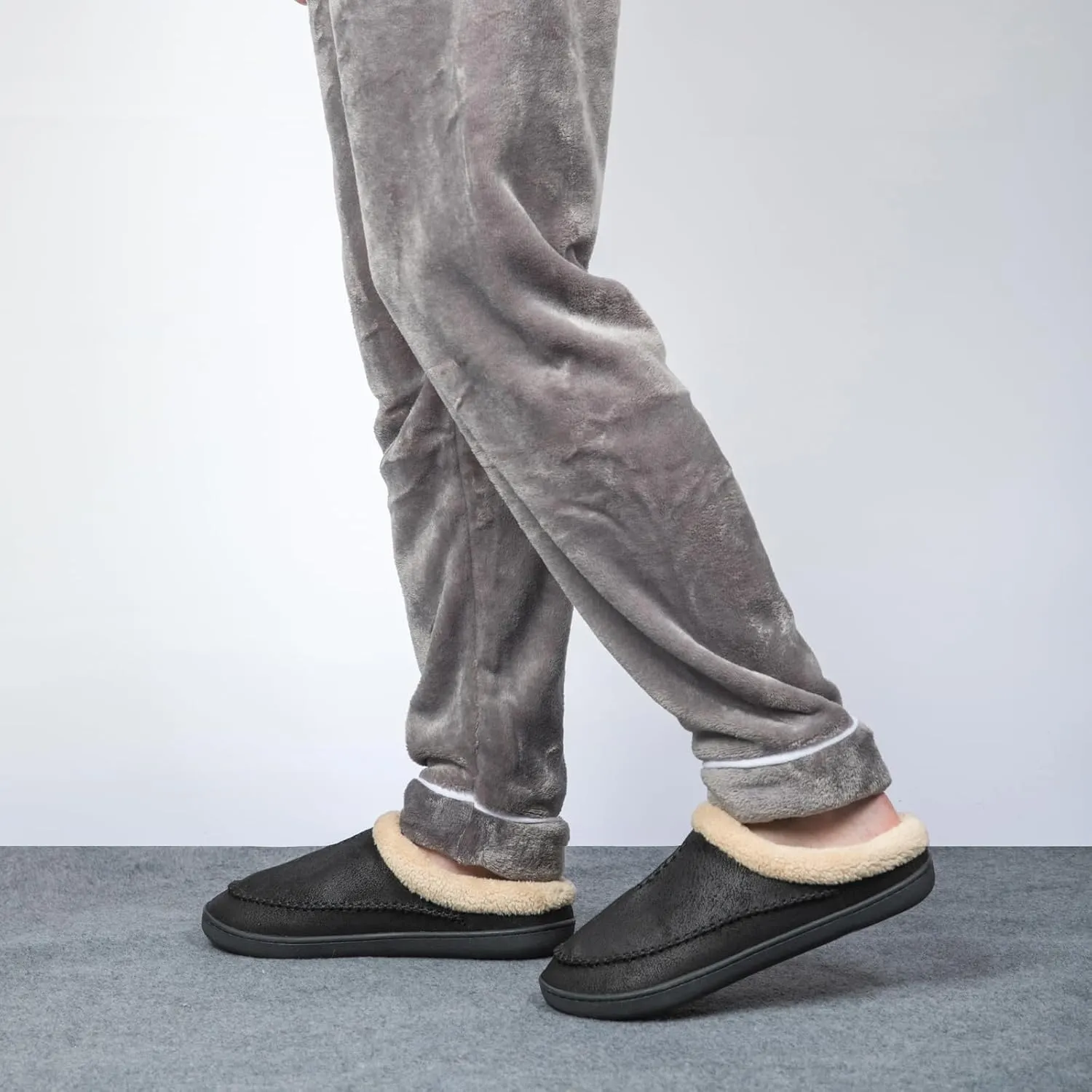 Moccasins for Men Memory Foam Slippers Men's House Shoes for Indoor Outdoor with Microsuede Fleece Fuzzy Lined