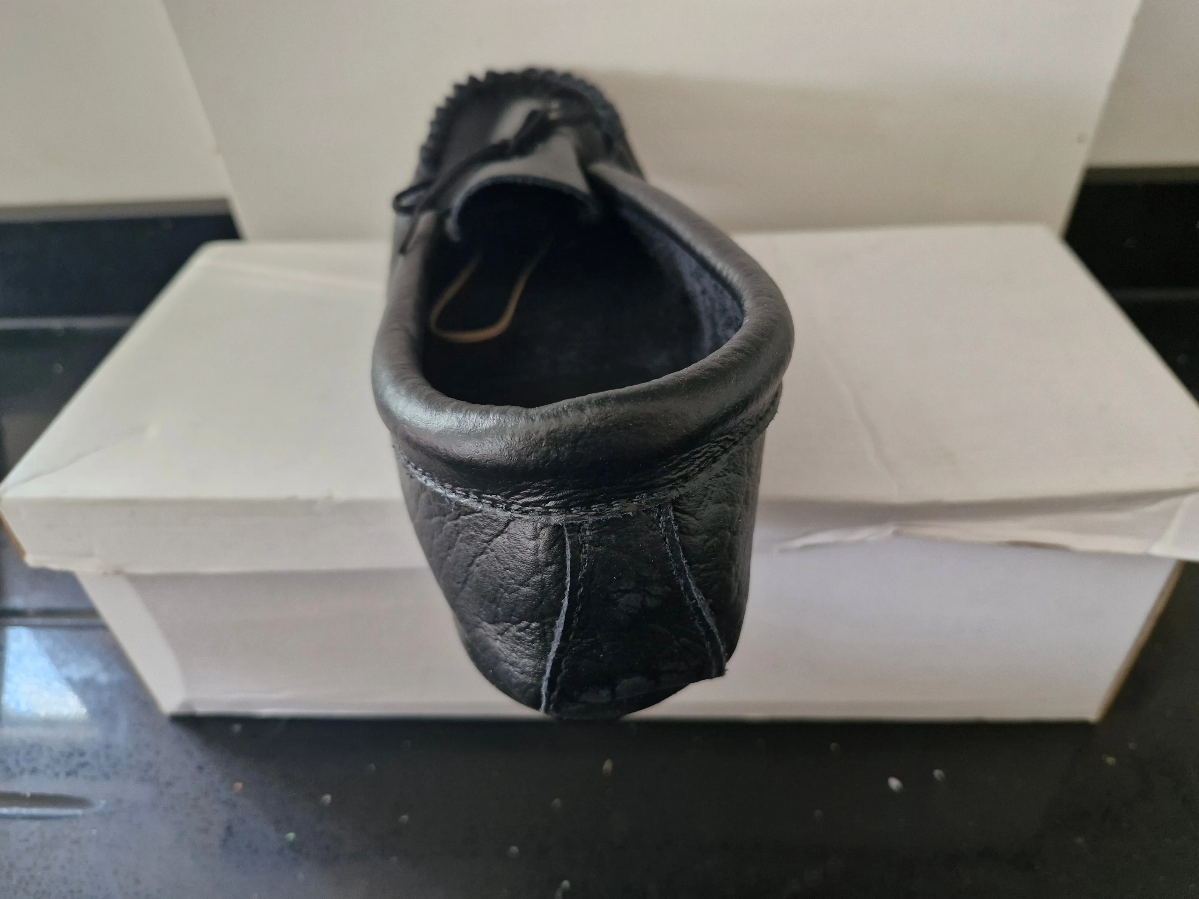 Mokkers Black Soft Leather Moccasin Shoes (MS081A)