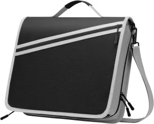 MoKo Zipper Binder, 3 inch 3 Ring with 600 Sheet Capacity Large Binder Thick Oxford Multi-Pocket School Organizer with Handle and Shoulder Strap, Black & Gray