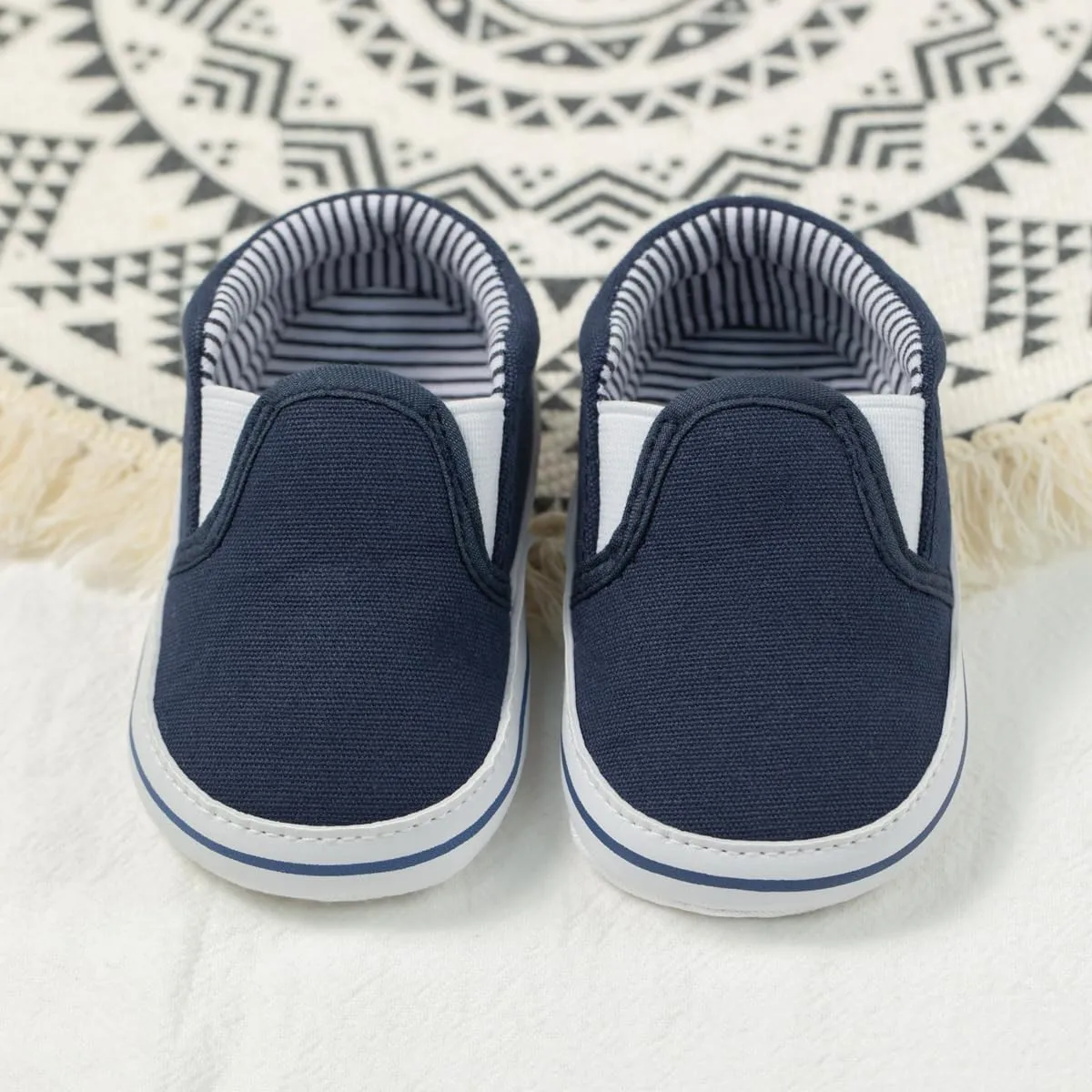 Morbido Infant Baby Boys Girls Canvas Sneaker Toddler Slip On Anti Skid Newborn First Walkers Candy Shoes for 0-18 Months