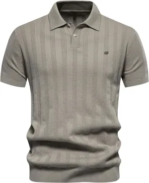Muscularfit Men's Henley Shirts Slim Fit Short Sleeve Knit Cotton Button Down Shirt Business Casual Shirt Trendy Clothes 2024