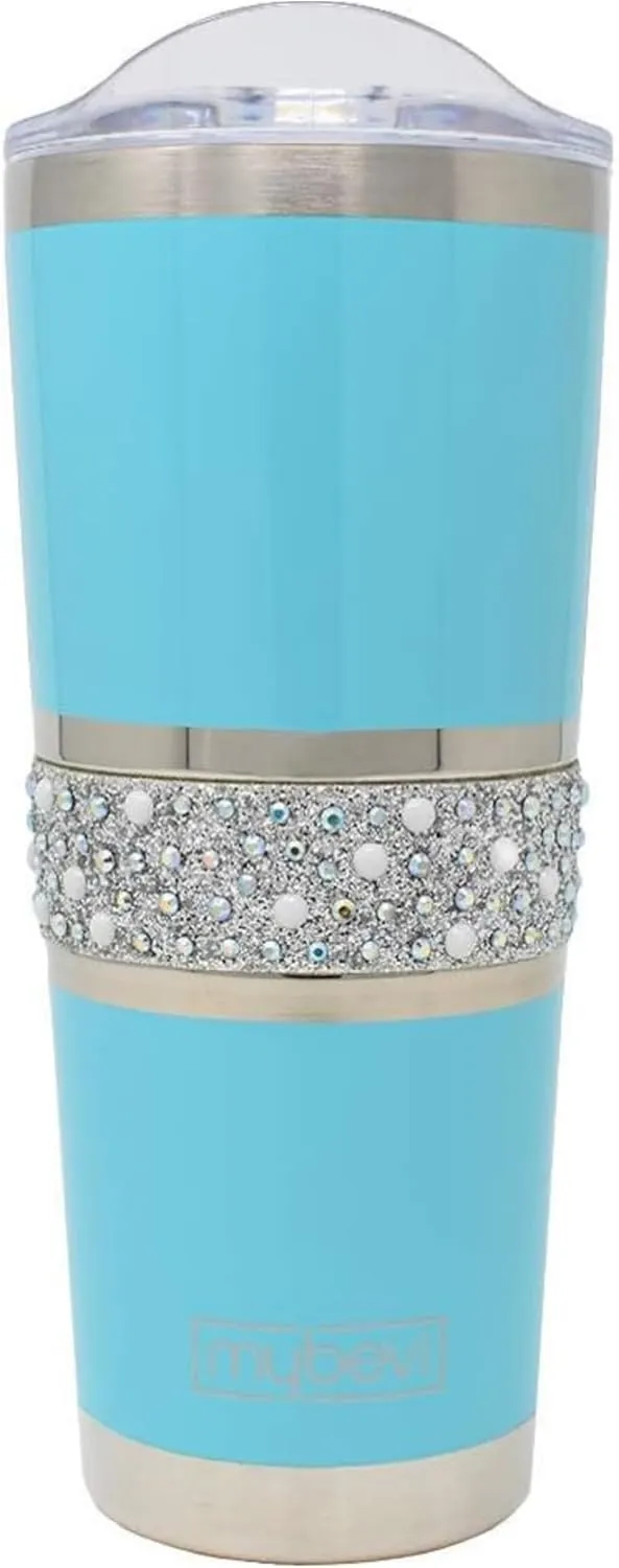 MyBevi Hollywood Insulated Tumblers, Premium Grade Stainless Steel Hydration Tumbler - Hot & Cold, Leak-Resistant Lid, BPA-Free | 20 oz, Turquoise