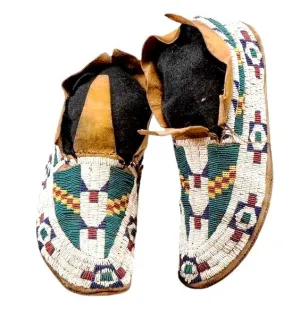 Native American Style Handmade Beaded Powwow Dance Moccasin PMC756