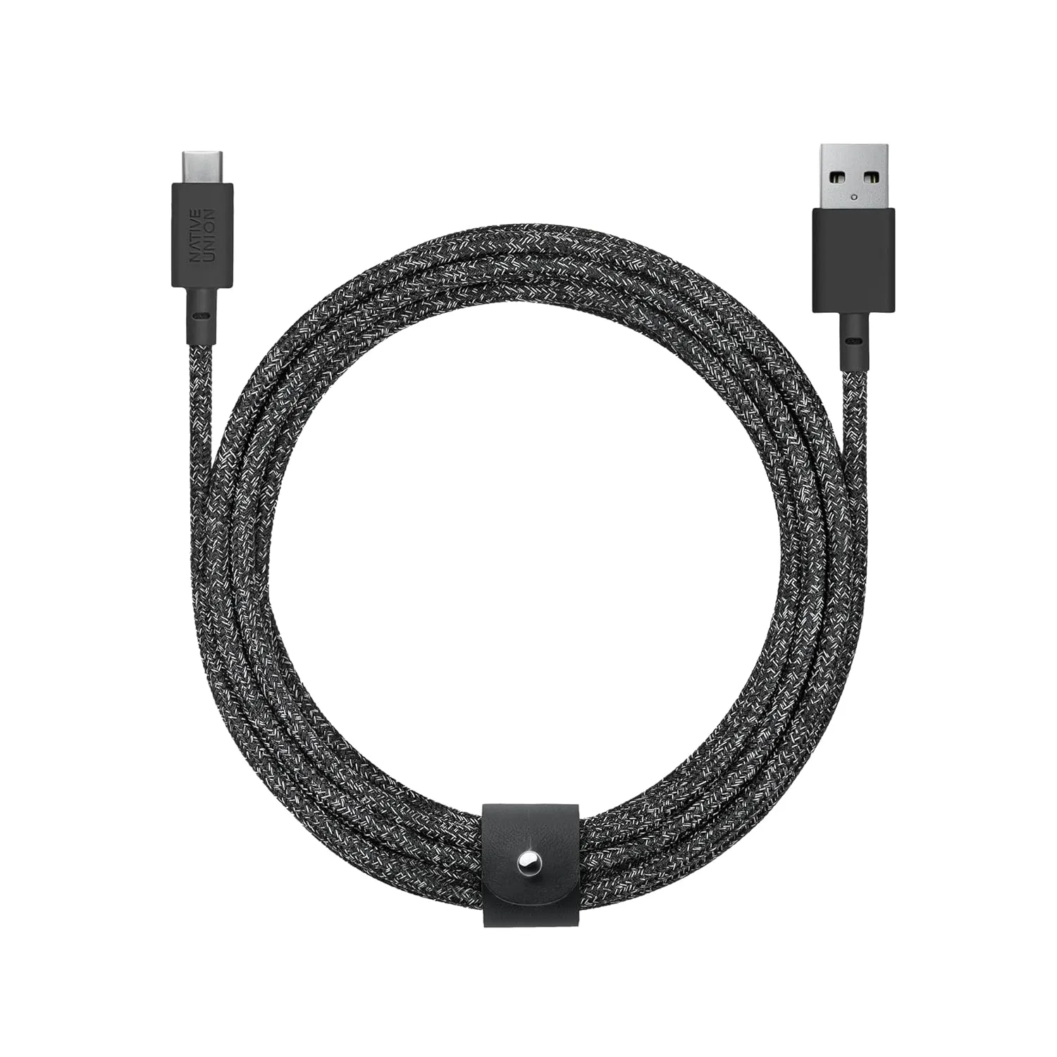 Native Union Belt Cable XL USB-C to USB-A - 10ft Ultra-Strong Charging Cable with Leather Strap Compatible with iPhone 16, Samsung Galaxy Z Fold 6, Flip 6, S25 Ultra, Pixel 9 Pro, iPad Pro (Cosmos)