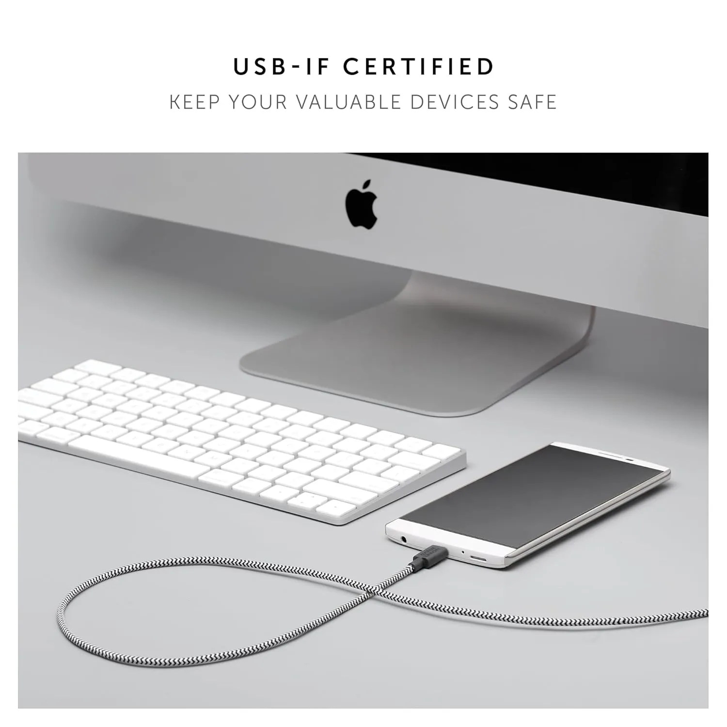 Native Union Belt Cable XL USB-C to USB-A - 10ft Ultra-Strong Charging Cable with Leather Strap Compatible with iPhone 16, Samsung Galaxy Z Fold 6, Flip 6, S25 Ultra, Pixel 9 Pro, iPad Pro (Cosmos)