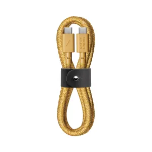 Native Union Type-C Belt Cable - USB-C to USB-C 4ft Ultra-Strong Charging Cable Compatible with iPhone 16, 16 Plus, 16 Pro, 16 Pro Max, iPad Pro, iPad Air, Samsung S25, Flip 6, Fold 6 (Kraft)