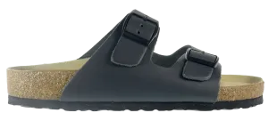 Neckermann Two Strap Slide Black Leather