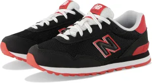 New Balance 515 V1 Lace-up Sneaker, Black/True Red, 10.5 Wide US Unisex Little_Kid