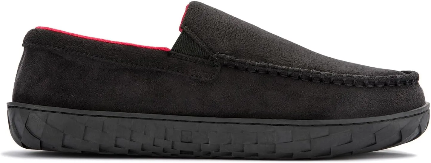 NewDenBer Men's Moccasin Slippers Warm Memory Foam Suede Soft Plush Lined Slip on Indoor Outdoor House Shoes