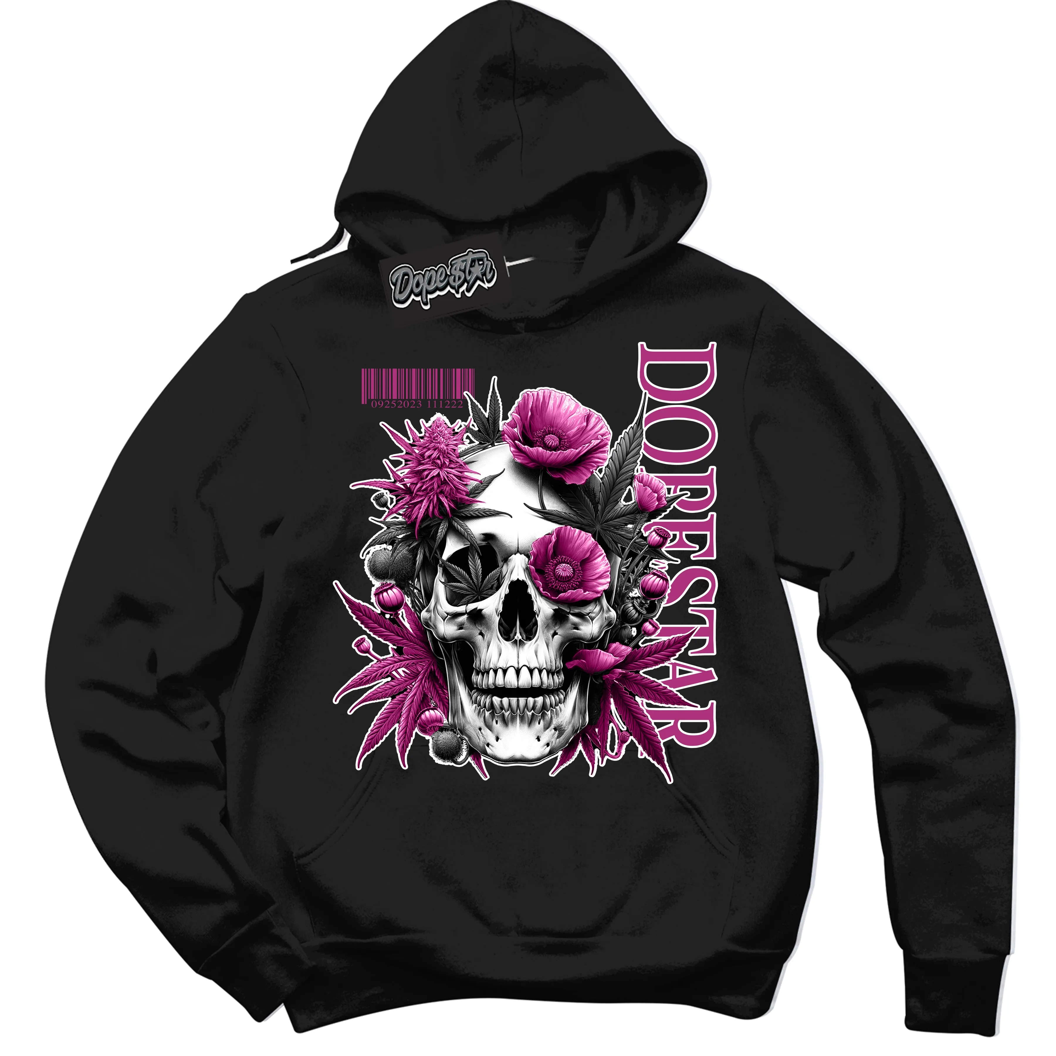 Next Nature Hot Fuchsia Dunk Sneaker Hoodie Skull Poppies Graphic