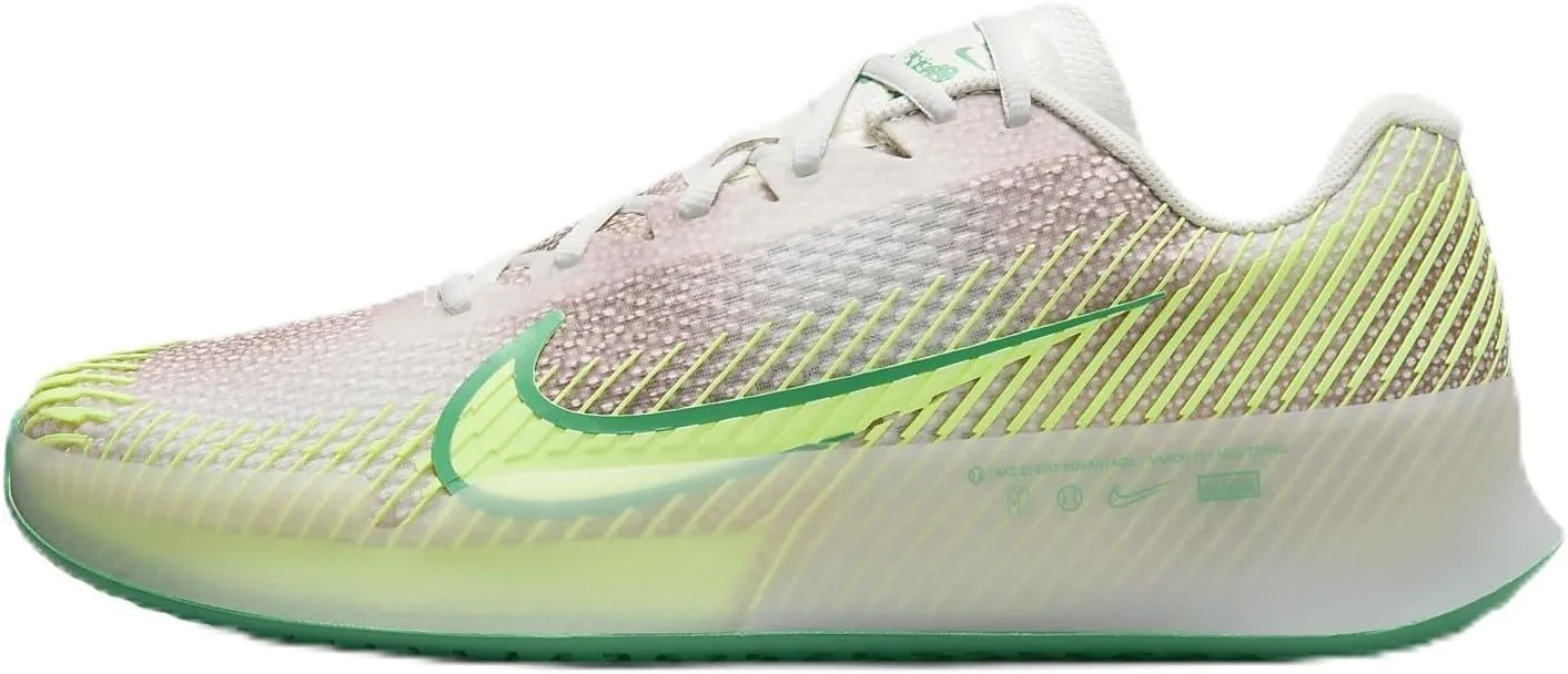 NikeCourt Air Zoom Vapor 11 Premium Men's Hard Court Tennis Shoes (FJ2055-001, Phantom/Stadium Green/Barely Volt) Size 10.5
