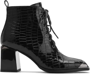 Ninety Union FANTASTIC Crocodile Patent Lace Up Bootie