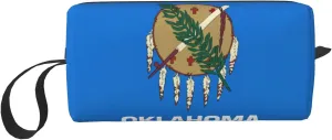 Oklahoma State Flag print Cosmetic Makeup Bags Pouch with Zipper Makeup Bag Travel Cosmetic Bags,Travel Toiletry Case