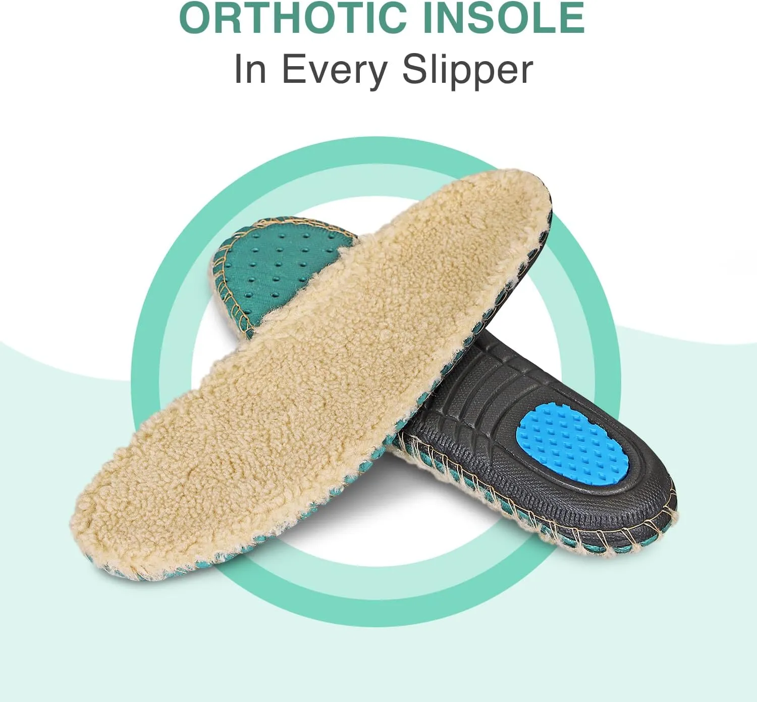 Orthofeet Men's Orthopedic Faux Fur Lined Tuscany Slippers