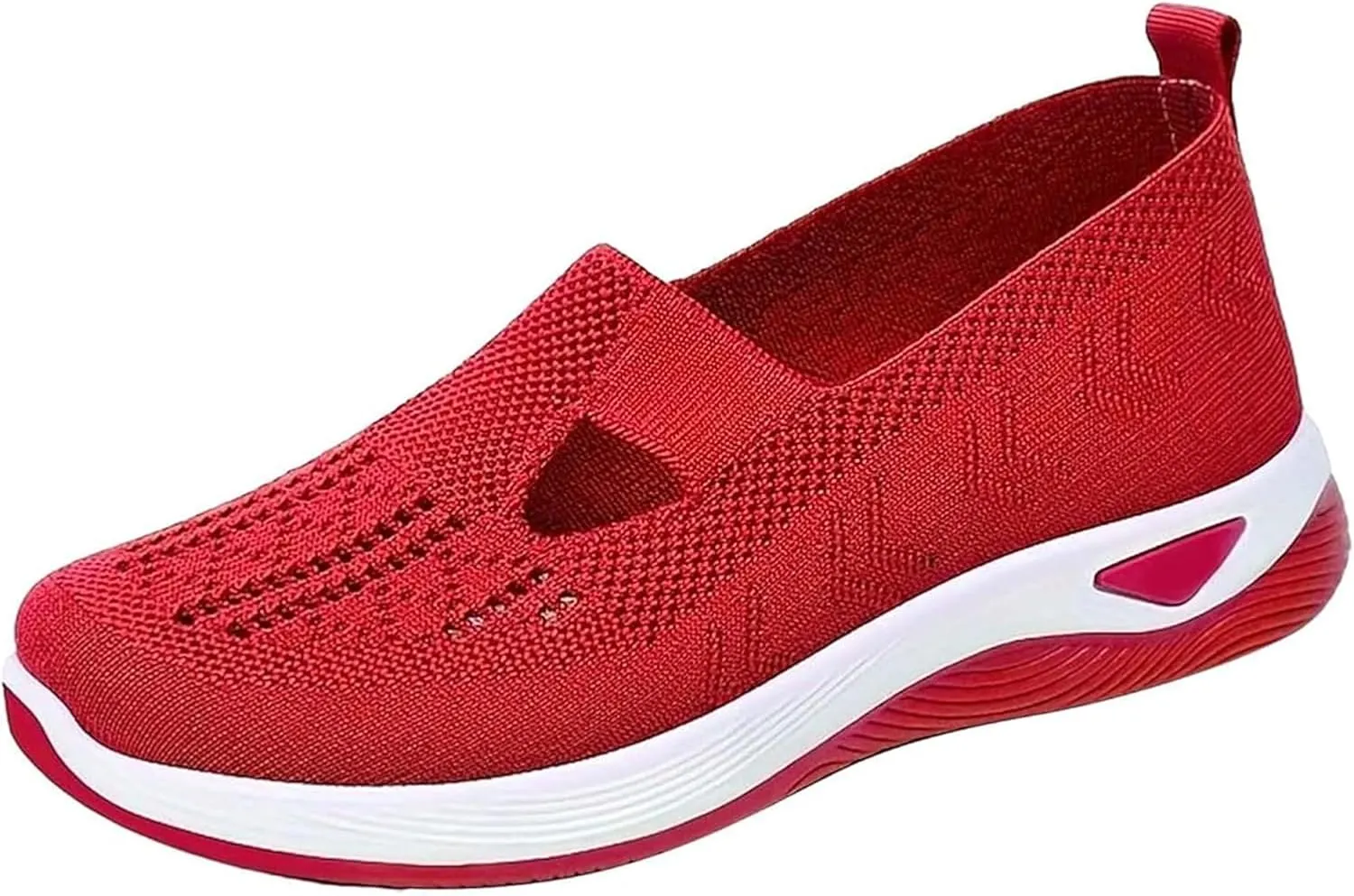 Orthopedic Walking Shoes for Women Woven Breathable Arch Support Soft Sole Shoe Mesh Slip On Diabetic Sneakers