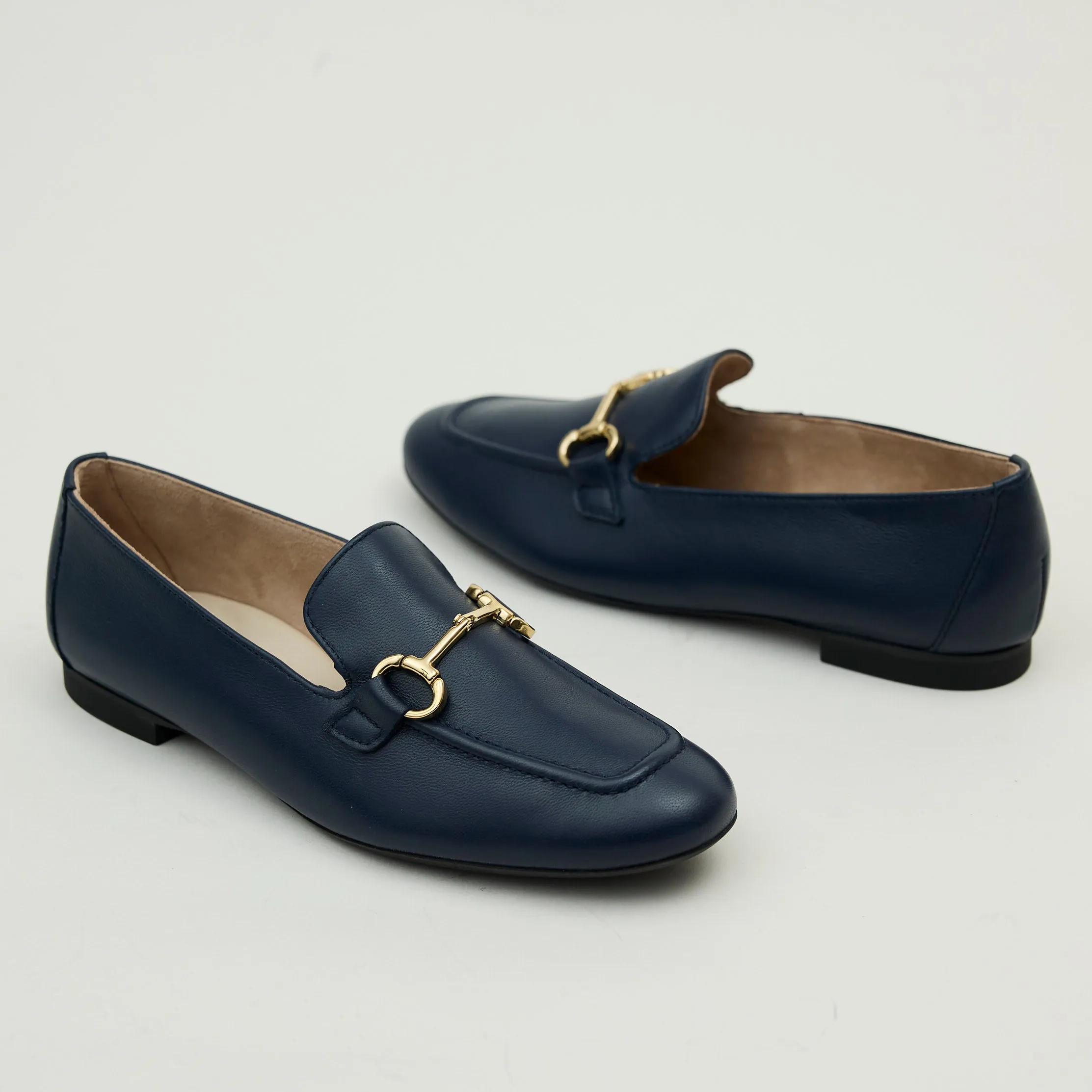 Paul Green Navy Leather Loafers