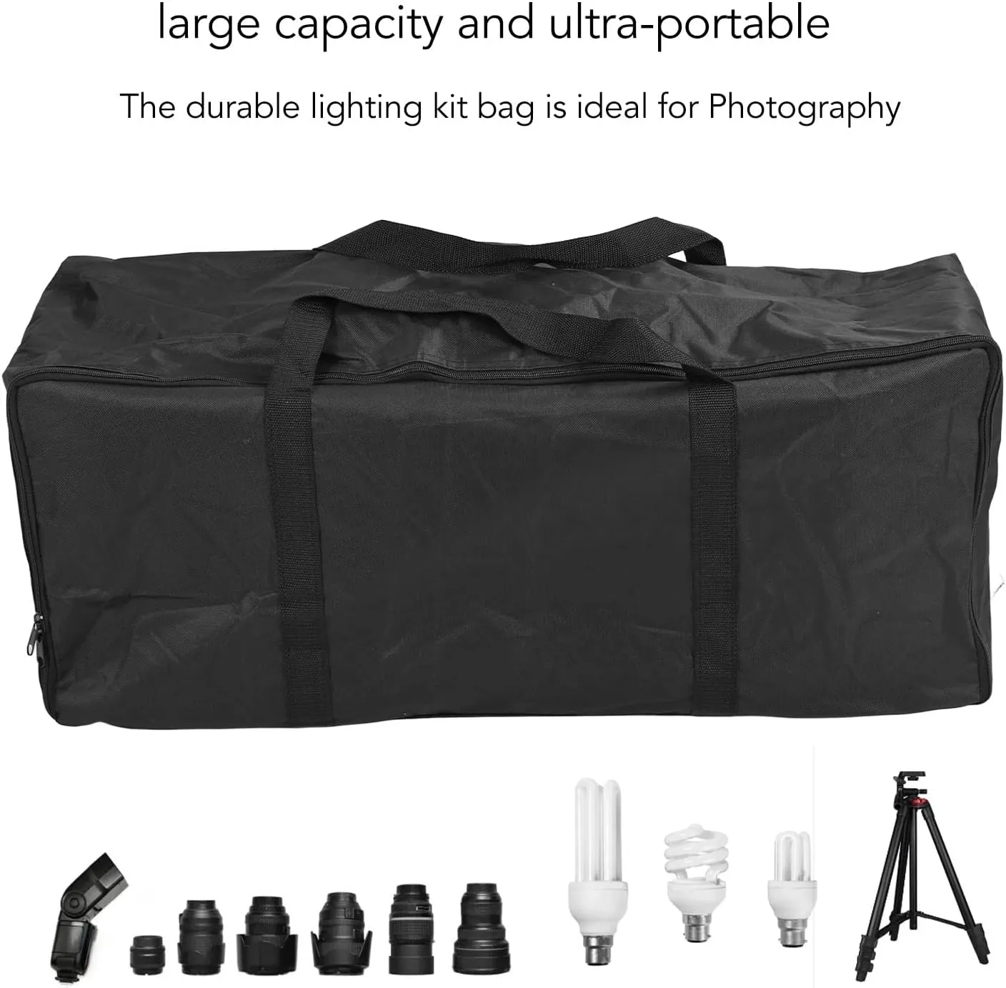 Photo Studio Equipment Large Carrying Bag,Sports Gym Bag Workout Duffel Bag with Handle Dual Zipper for Tripod Light Stand Photography Lighting Kit for Travel Camping (75 * 20 * 30cm)