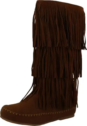 Pierre Dumas Womens Apache-4 Fringe Moccasin Fashion Boots