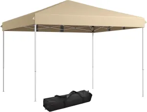Pop Up Canopy Tent,Instant Sun Shelter,Tents for Parties,Height Adjustable with Wheeled Carry Bag for Outdoor,Garden,Patio,Parties,Beige