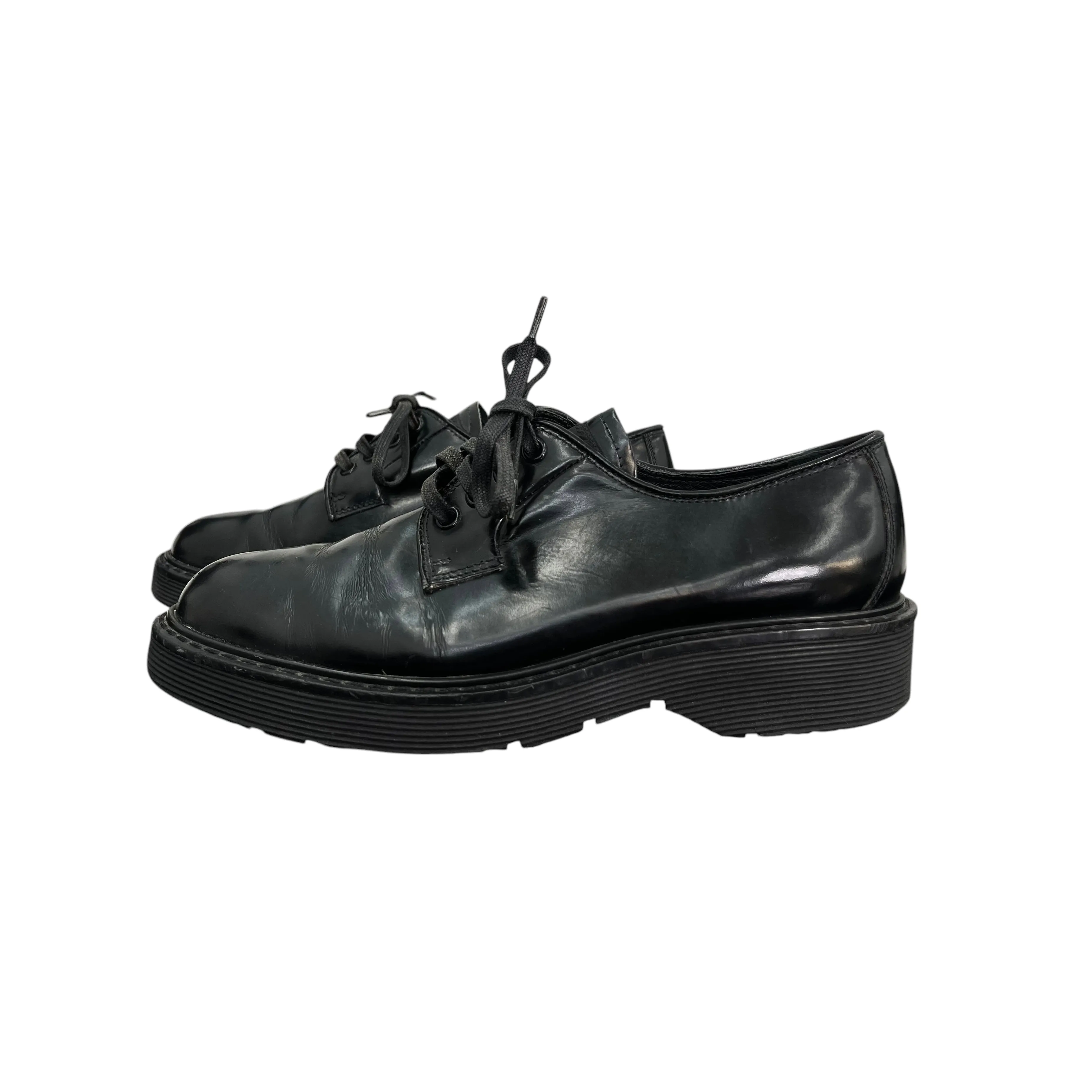 Prada black lace-up loafers