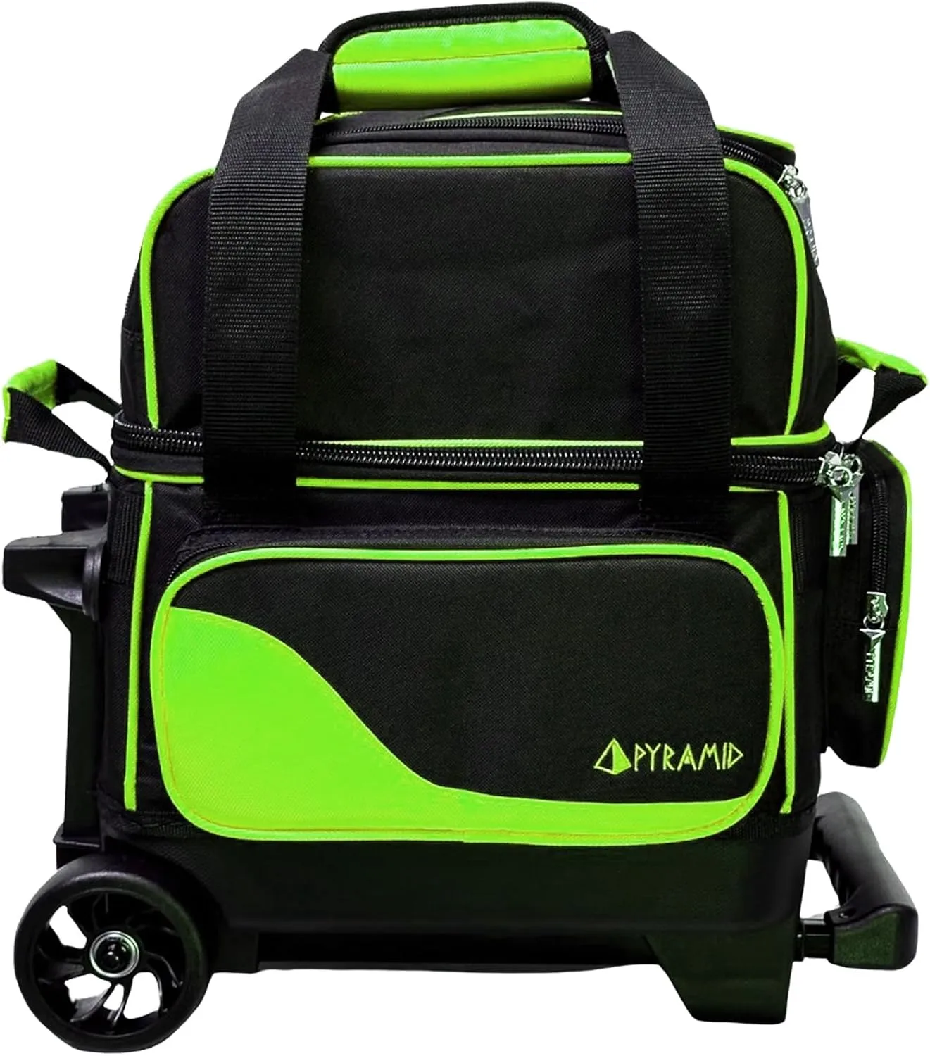 Pyramid Path Pro Deluxe Single Roller Bowling Bag With Separate Shoe Compartment (Up To US Mens Size 11), 2 Large Accessory Pockets, Padded Foam Ball Insert, Lifting Handles and Locking Square Handle
