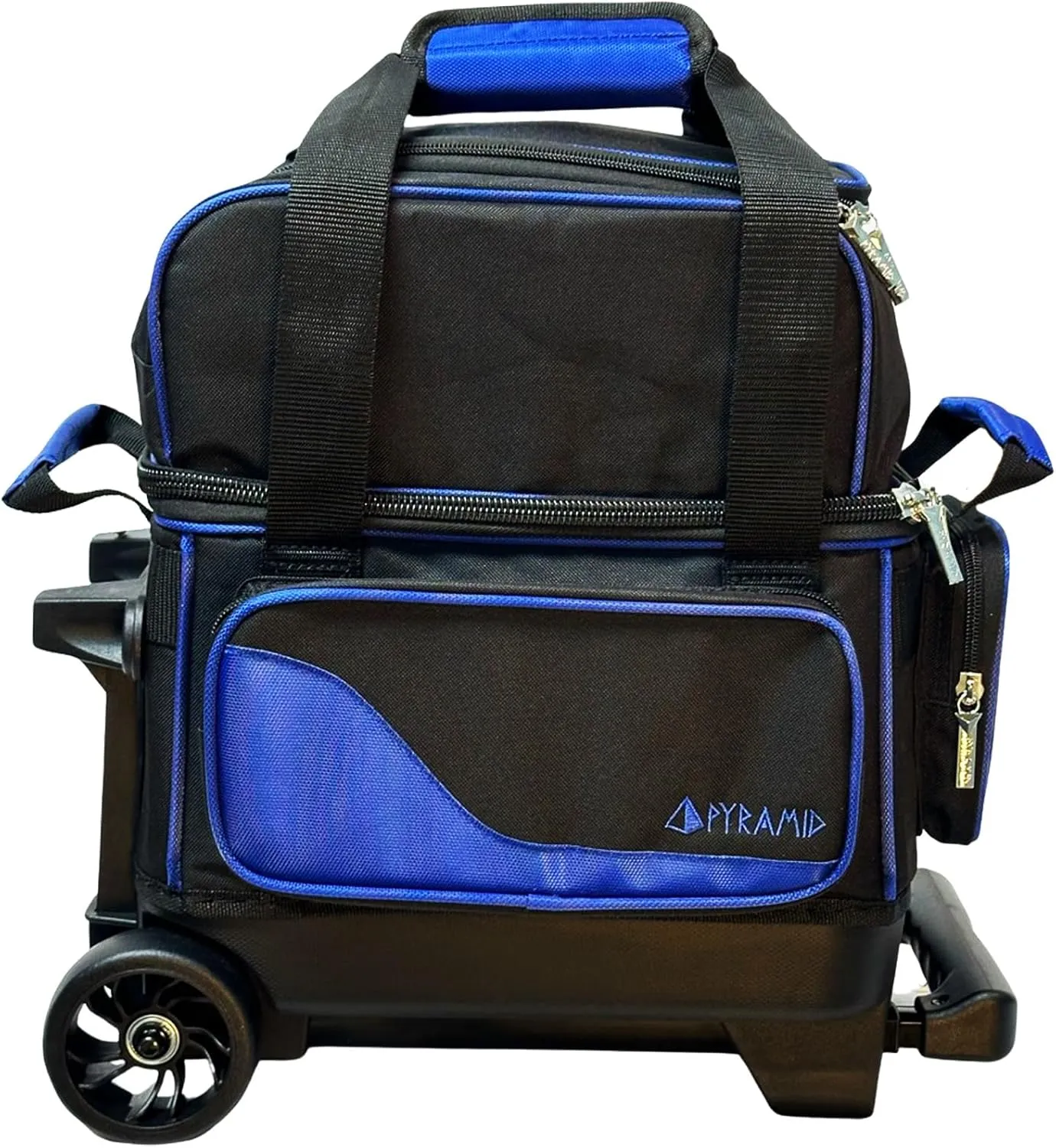 Pyramid Path Pro Deluxe Single Roller Bowling Bag With Separate Shoe Compartment (Up To US Mens Size 11), 2 Large Accessory Pockets, Padded Foam Ball Insert, Lifting Handles and Locking Square Handle