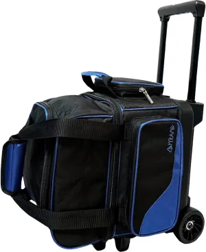 Pyramid Path Pro Deluxe Single Roller Bowling Bag With Separate Shoe Compartment (Up To US Mens Size 11), 2 Large Accessory Pockets, Padded Foam Ball Insert, Lifting Handles and Locking Square Handle