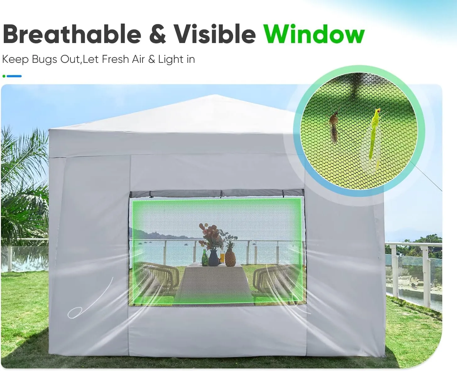 Quictent Easy Pop up Canopy Tent 8'x8' with 4 Detachable Window Sidewalls, One Person Setup, Waterproof Outdoor Portable Vendor Event Tent Shelter Enclosed, Wheeled Bag Included