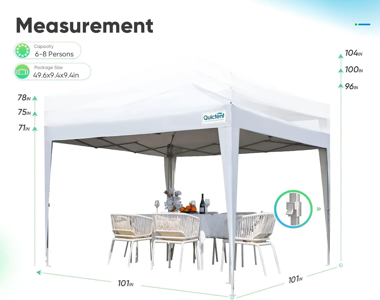 Quictent Easy Pop up Canopy Tent 8'x8' with 4 Detachable Window Sidewalls, One Person Setup, Waterproof Outdoor Portable Vendor Event Tent Shelter Enclosed, Wheeled Bag Included
